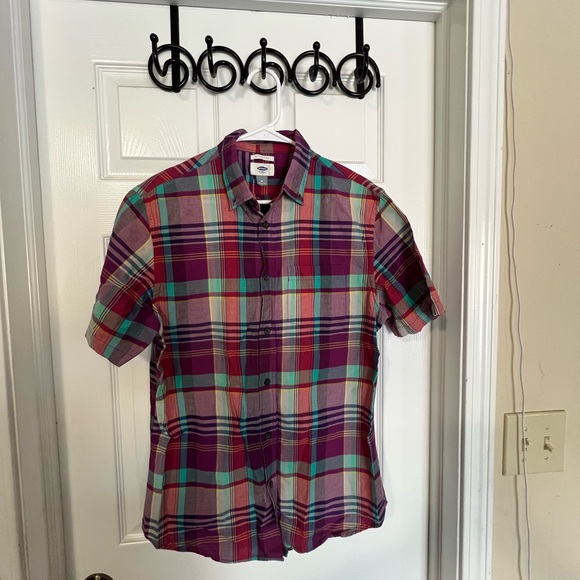 Old Navy Multicolor Plaid Button Down Shirt - Picture 9 of 9